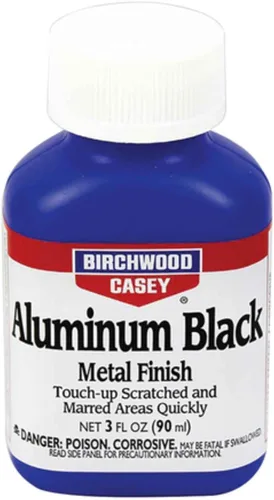 Birchwood Casey Fast-Drying Fast-Acting Aluminum Black Metal Finish for Restoring Scratched and Marred Areas, Gun Cleaning, 3 Ounce Bulk Each