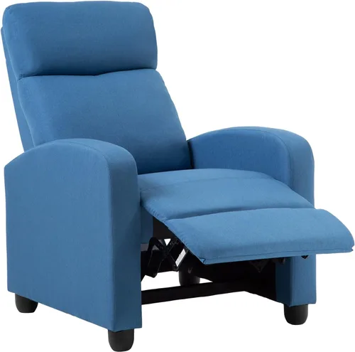 Miniatura 10 de BestMassage - Sillón reclinable sin función de masaje, con soporte lumbar, reclinación de empuje ajustable, reposabrazos anchos, reposapiés y Negro