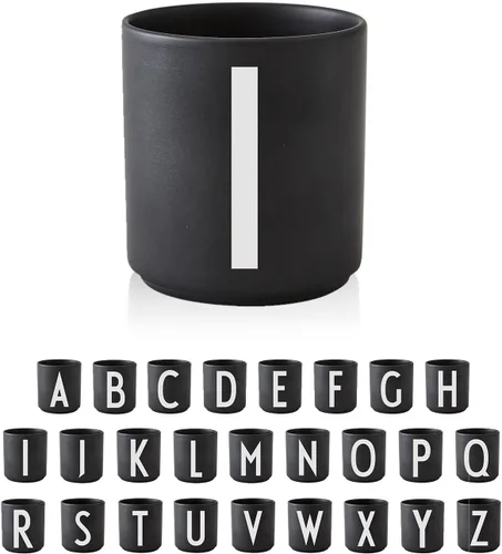 Miniatura 19 de Design Letters Taza de café con inicial A-Z Taza de café de Navidad con monograma para hombres, mujeres, tazas de porcelana de 11 onzas, taza
