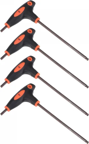 Miniatura 8 de uxcell Llave hexagonal de extremo de bola de 0.197 in, llave inglesa con mango en T, acero métrico S2 4 piezas
