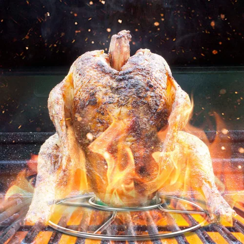 Miniatura 3 de Rejilla para Pollo en Lata de Cerveza, Soporte de Pollo de Acero Inoxidable para Ahumador y Parrilla