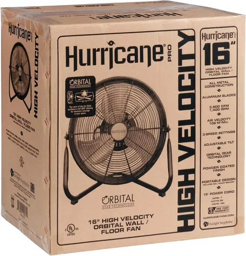Miniatura 9 de Hurricane Pro - Ventilador de metal de alta velocidad, Negro, 16