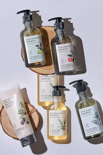 Miniatura 7 de TheMogan True.LAB Champú de queratina Cica 9.6 fl oz - Fórmula calmante y fortalecedora con centella asiática, queratina y aceites naturales para un