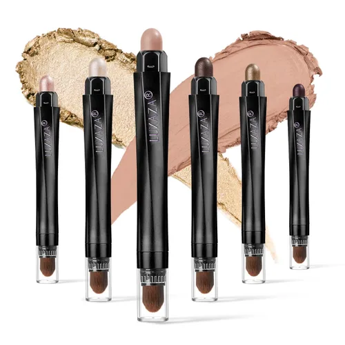 Miniatura 28 de 10 barras de sombra de ojos, brillo y neutro, color rosa champán, metálico, lápiz de sombra de ojos color crema con resistente a las manchas y al
