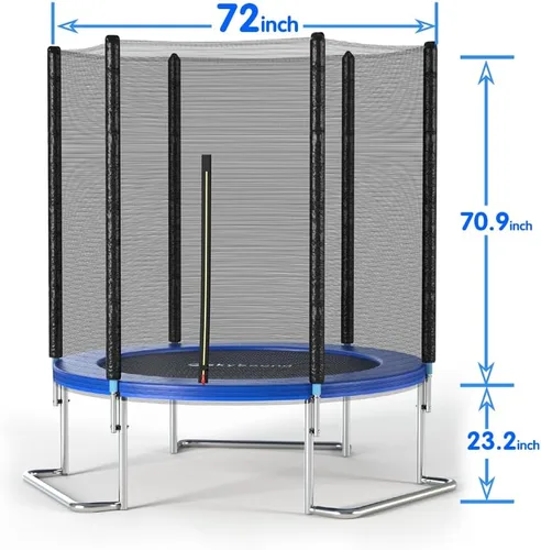 Miniatura 8 de SkyBound Trampolín para exteriores de 6 pies, 12 pies y 14 pies con recinto de red, trampolines recreativos para niños y adultos, patas