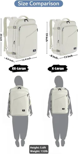 Miniatura 132 de MATEIN - Mochila de viaje extragrande de 10.56 galones, mochila de viaje ampliable apta para aerolíneas, para viajeros de fin de semana, hombres
