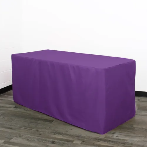 Miniatura 9 de YOUR CHAIR COVERS Mantel ajustable color marrón chocolate – Mantel rectangular de poliéster ajustable de 6 pies, mesa de buffet para interiores