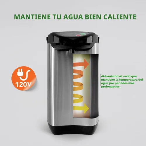 Miniatura 7 de NutriChef Olla de urna de agua caliente aislada de acero inoxidable, dispensador automático y manual, caldera automática, cierre de bloqueo