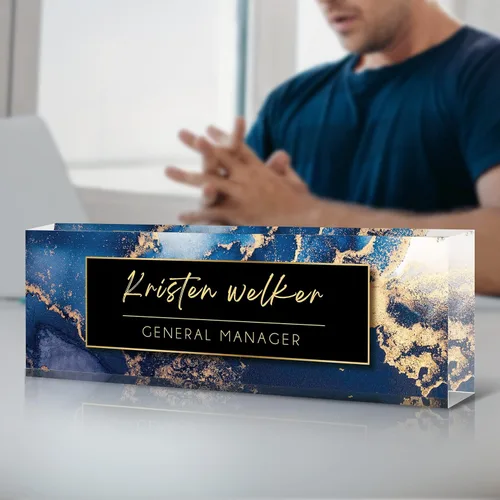 Miniatura 3 de Placa de identificación para escritorio, placa de nombre de escritorio personalizada, accesorios de escritorio de oficina acrílicos, regalos