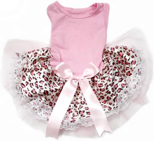 Miniatura 9 de Petitebella Vestido para perro cachorro con tema de leopardo liso (leopardo negro/beige, talla XS)