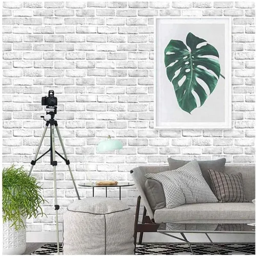 Miniatura 3 de Papel tapiz de ladrillo blanco y gris de 17.7 x 118 pulgadas, rollo autoadhesivo extraíble para decoración de sala de estar, dormitorio, pared