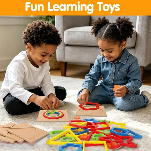Miniatura 5 de Rompecabezas Montessori para niños pequeños, juguete de clasificación de formas de madera, juguete sensorial, actividades para niños pequeños