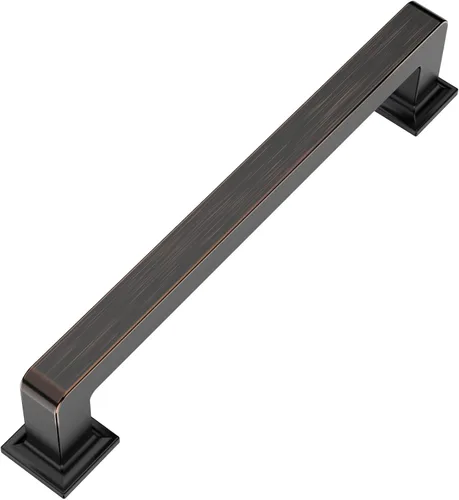 Miniatura 32 de 9BUILD Paquete de 6 pomos de latón cepillado de 1.2 pulgadas para gabinetes, pomos dorados para cajones, perillas cuadradas para gabinetes