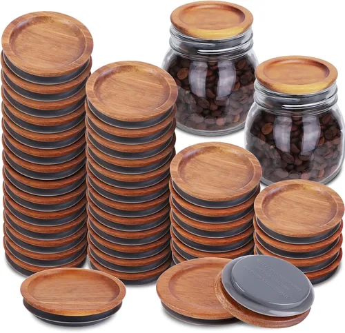 Miniatura 11 de 6 paquetes de tapas para tarros de masón boca regular y 6 paquetes de tapas para tarros de masón boca ancha, tapas de almacenamiento de albañil