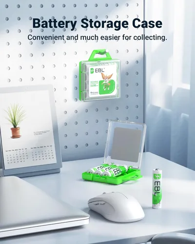 Miniatura 7 de EBL Baterías AAA Recargables con Cargador, 1100mAh NiMH, 1.2V, Recarga hasta 1200 veces, Baterías Triple A para Teléfono Inalámbrico (Paquete de 16)