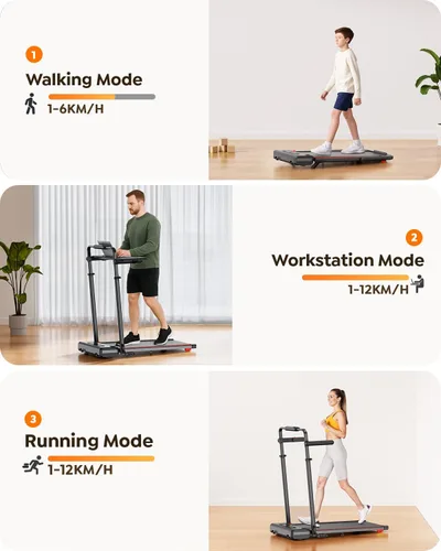 Miniatura 2 de Acezoe 3 in 1 Under Desk Treadmill with Incline, Walking Pad with Removable Desk Workstation, Adjustable Height for Different Need, 300lbs Capacity