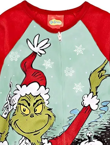 Miniatura 9 de The Grinch Dr. Seuss - Pijama de Navidad con pies para niños y niñas