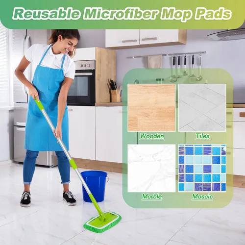 Miniatura 5 de Ziliny 32 almohadillas reutilizables de microfibra lavables de microfibra compatibles con Swiffer Refill paños de barrido en seco para limpieza