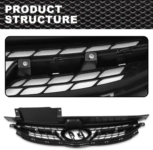 Miniatura 6 de CNNELL Rejilla compatible con Hyundai Elantra 2011 2012 2013