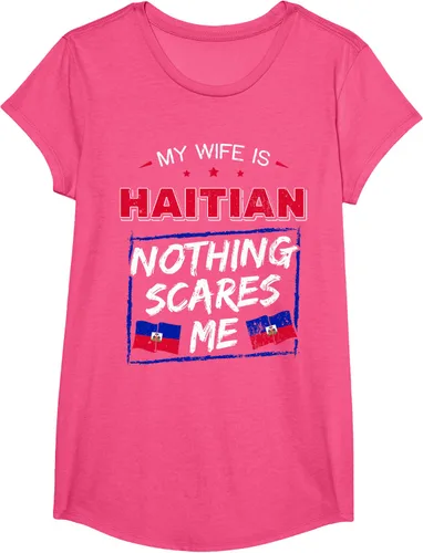 Miniatura 59 de My Wife Is Haitian Republic of Haiti Heritage Roots - Camiseta con bandera, Negro, S