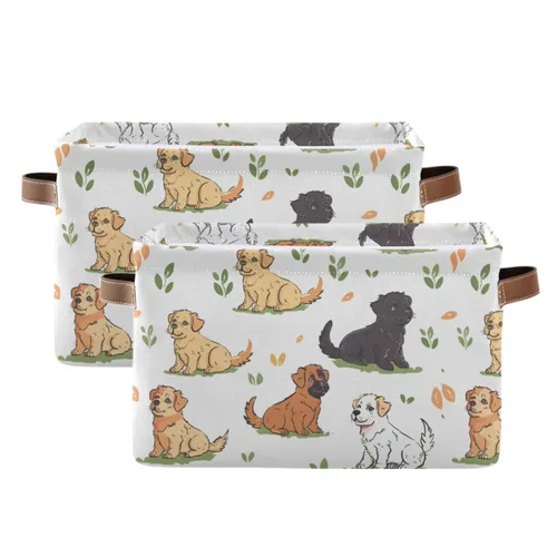 Miniatura 29 de Emelivor ABC - Contenedor de almacenamiento plegable con asa rectangular impermeable ABC Dinosaurios cesta para almacenamiento cubo organizador