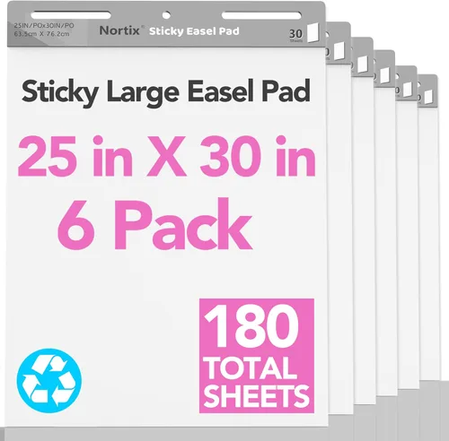 Nortix Papel de cartulina, almohadillas adhesivas de caballete, papel de gráfico para profesores, súper adhesivo y resistente a las manchas, papel