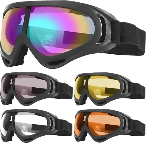Miniatura 10 de Peicees Paquete de 4 gafas de esquí para mujeres, hombres, niños, deportes de nieve, motocicleta, snowboard