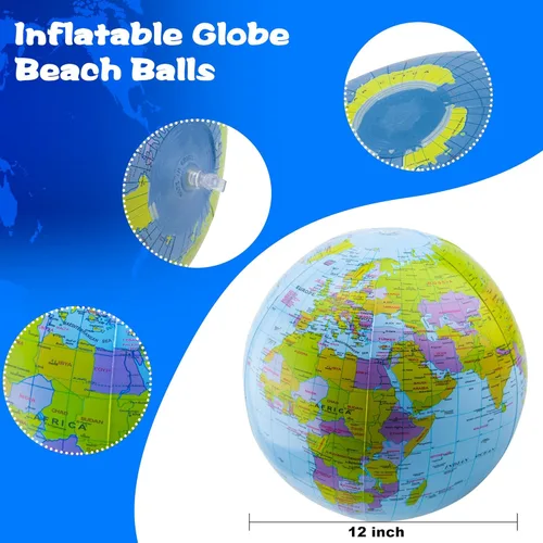 Miniatura 2 de Paquete de 28 globos inflables de 16 pulgadas, globo de tierra inflables, bolas de playa inflables a granel para playa, piscina, suministros