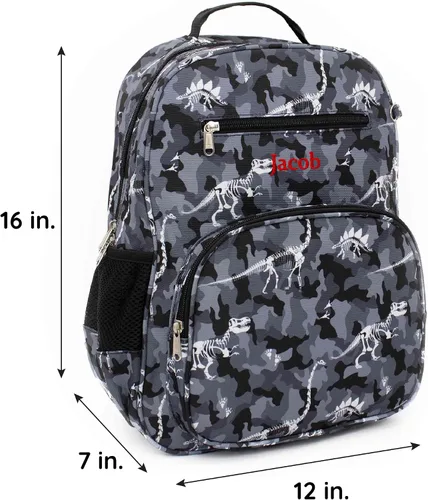 Miniatura 3 de DIBSIES Mochila personalizada de la colección Adventure, Camuflaje Dinosaurio, Mochila