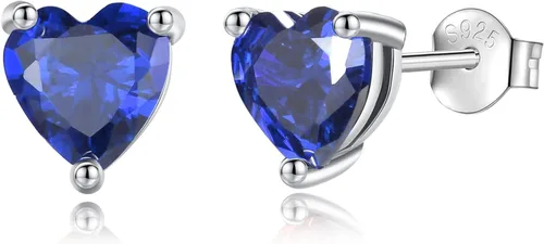 Vito Aretes de plata de ley 925 con piedra natal para mujer, circonita cúbica hipoalergénica, regalo de cumpleaños para mamá, esposa, hija, abuela