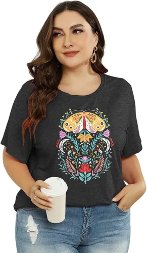 Miniatura 2 de Camiseta de manga corta con diseño de margaritas para mujer, diseño de girasol, talla grande