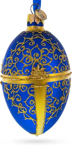 Miniatura 3 de 1900 - Adorno de cristal de huevo real de gallo de 4 pulgadas