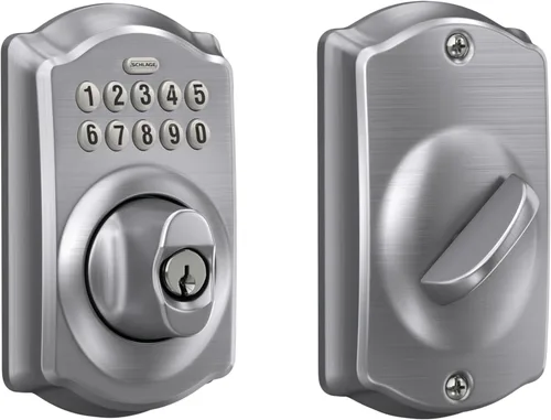 Miniatura 8 de Schlage - Cerrojo de seguridad Camelot BE365 CAM 505 con teclado, cerradura de entrada electrónica sin llave, latón brillante Bright Brass