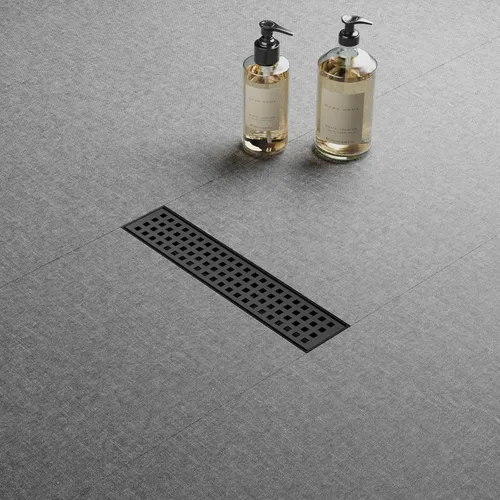 Miniatura 2 de Desagüe lineal de ducha de 12 pulgadas con rejilla extraíble, desagüe de ducha negro mate con accesorios, certificado CUPC rectángulo de drenaje