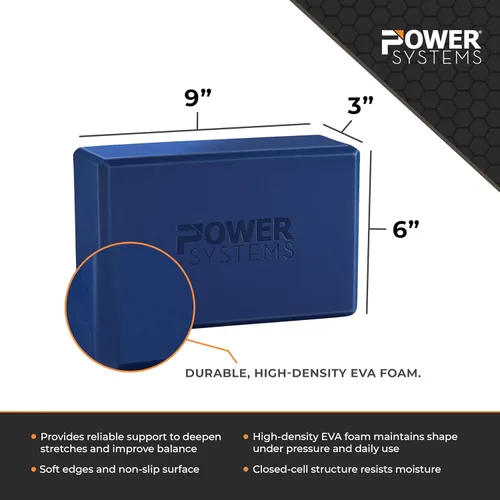 Miniatura 3 de Power Systems Bloque de yoga Espuma de grado comercial, ligero, duradero, soporte ergonómico para uso doméstico y estudio Yoga, pilates