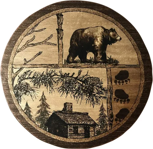 Miniatura 12 de Alfombra de pasillo estilo cabaña, estilo rústico, nativo americano, occidental, oso, alce, ciervo, vida silvestre, cabaña, diseño nativo 386