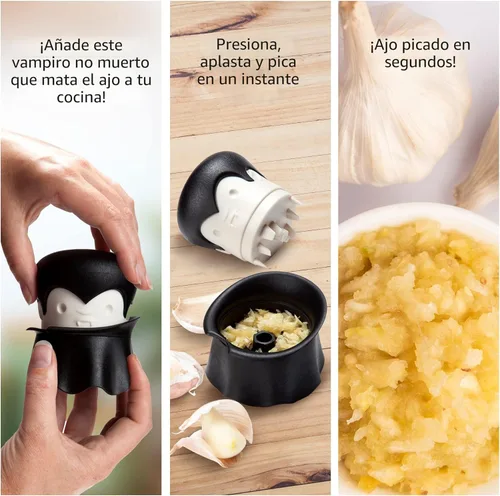 Miniatura 5 de OTOTO Gracula - Trituradora de ajo, jengibre, nueces, chile, hierbas, picadora con tapa giratoria y prensa manual fácil de apretar, utensilios