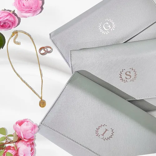 Miniatura 5 de Joyero de viaje personalizado con inicial, regalos personalizados con monograma para mujeres, regalos de propuesta de dama de honor, organizador