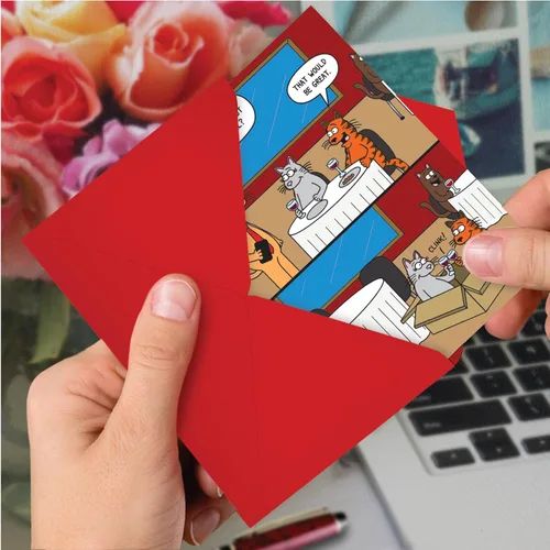 Miniatura 6 de NobleWorks Tarjeta de felicitación del día de San Valentín con sobre de 5 x 7 pulgadas para hombres, mujeres y parejas (1 tarjeta) caja de gato