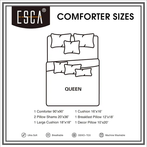 Miniatura 5 de ESCA Juego de edredón de cachemira beige tamaño Queen