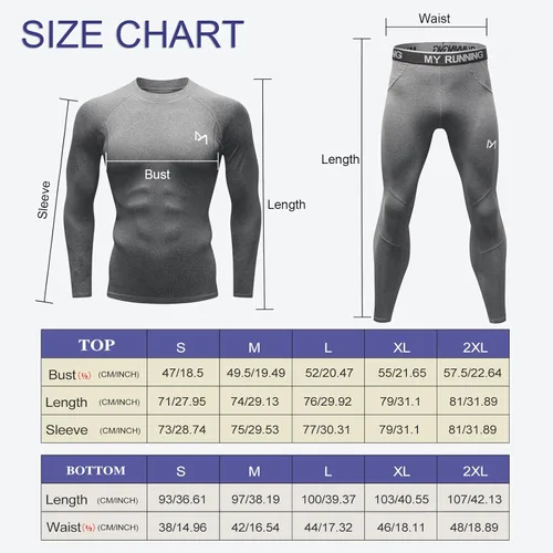 Miniatura 6 de MEETYOO Ropa interior térmica para hombre, capa base para hombre, 2 juegos largos forrados con capa base de engranajes de caza
