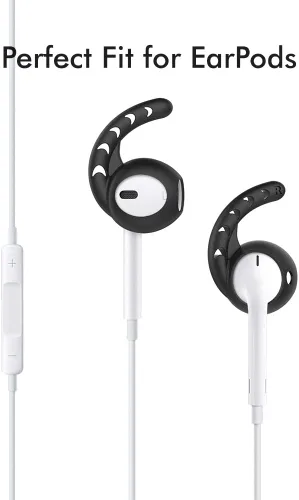 Miniatura 5 de AhaStyle 3 pares de ganchos para las orejas para AirPods, accesorios de silicona compatibles con auriculares Apple AirPods y EarPods (negro)