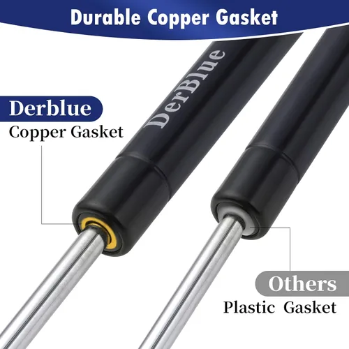 Miniatura 4 de DerBlue Paquete de 4 puntales de gas de 10 pulgadas y 100 N/25 libras para gabinetes, amortiguadores profesionales de gabinete y puntales de gas