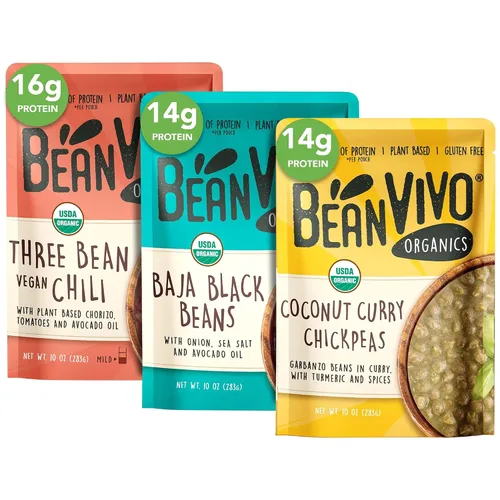 Miniatura 7 de BeanVIVO - Variedad de 3 paquetes (10 onzas cada uno) - Frijoles negros orgánicos Baja, Chile vegano de tres frijoles, chile chipotle de frijoles