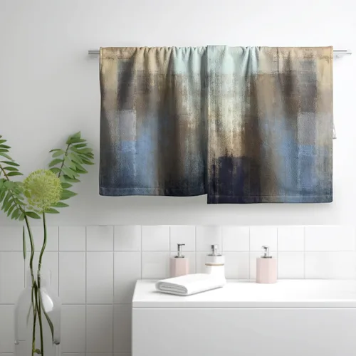 Miniatura 6 de Toallas de Mano Azul Gris Marrón para Baño Negras Pintura Moderna de Arte Abstracto Toallas de Cocina Suave Absorbente Toalla de Huésped Punta