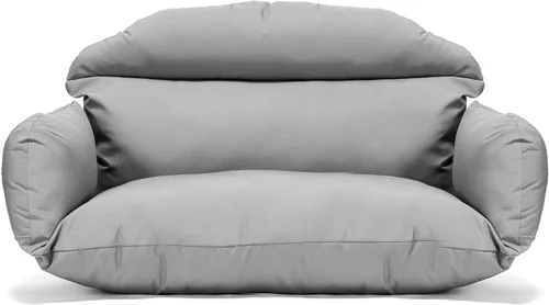 Miniatura 10 de LeisureMod Cojín colgante para silla de columpio para 2 personas, color negro, algodón suave y transpirable, funda extraíble con cremallera