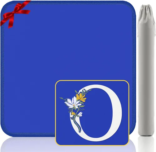 Miniatura 47 de Tapete Mahjong para mesa, neopreno antideslizante con reducción de ruido, 32.4 x 32.4 pulgadas, azul, perfecto para mahjong americano, póker