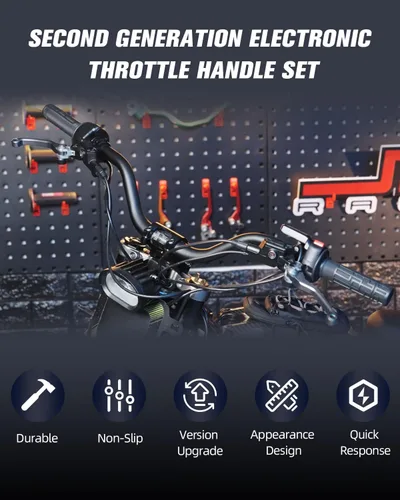 Miniatura 3 de Sur Ron - Conjunto de tubo de acelerador + empuñaduras de acelerador eléctrico de 7/8 pulgadas y 0.866 in para manillar de motocicleta Sur Ron Light