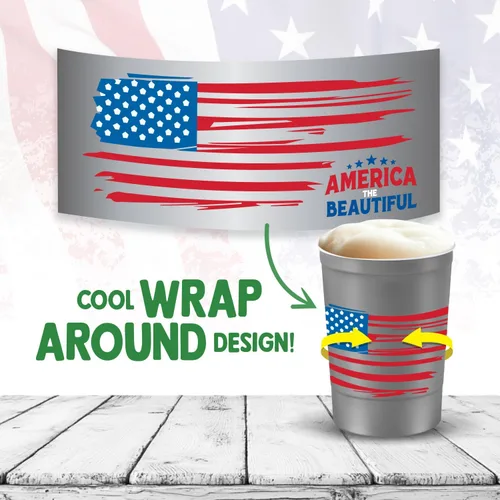Miniatura 3 de Steel Chill Cups Party Cup America the Beautiful Design para bebidas frías, duradero, desechable, reciclable, fabricado en Estados Unidos, gris, 12