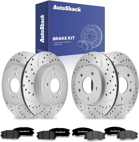 Miniatura 9 de AutoShack Kit de Rotores de Freno Delanteros y Traseros con Pastillas de Freno Cerámicas de Reemplazo para Saturn Vue, Pontiac Torrent, Suzuki XL-7